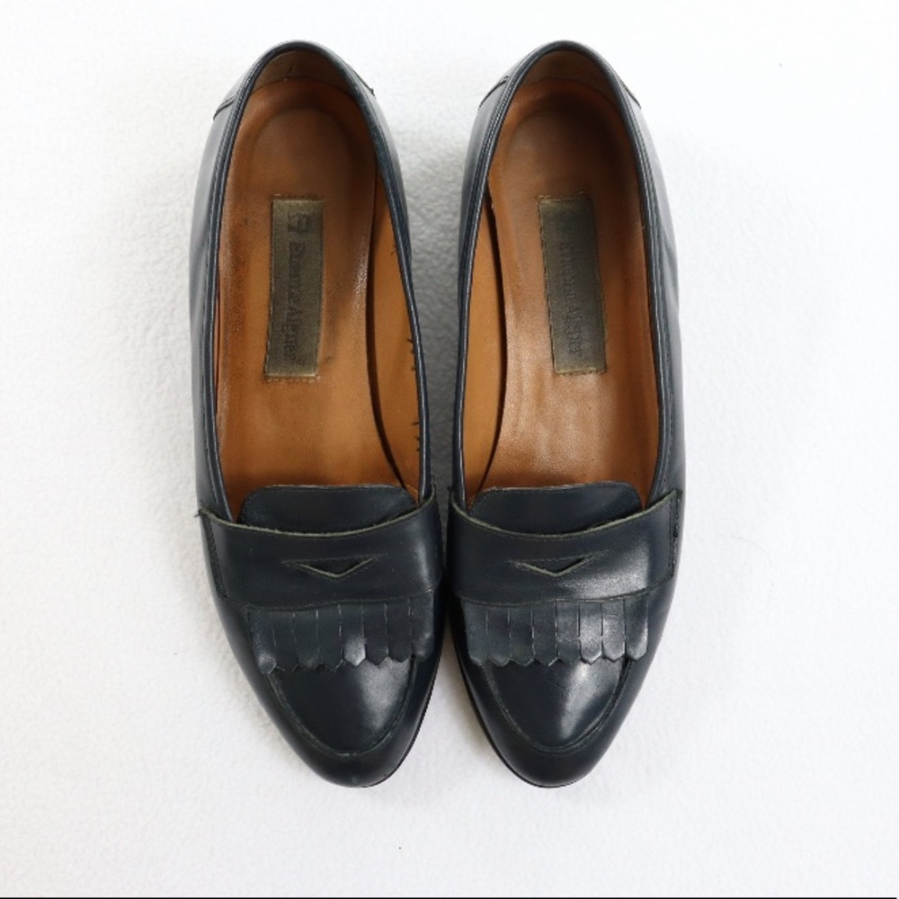 Dark Academia Blue Leather Vintage Kilt Loafers,
Etienne Aigner Slip on Shoes